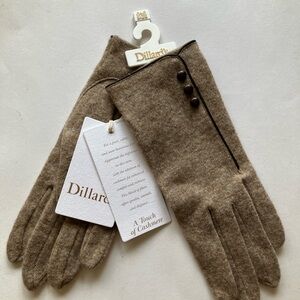 Dillard's Brown Cashmere Blend Gloves